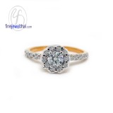 แหวนพิ้งโกลด์ แหวนทองสีชมพู แหวนเพชร  แหวนแต่งงาน แหวนหมั้น - R1295DPG-18K